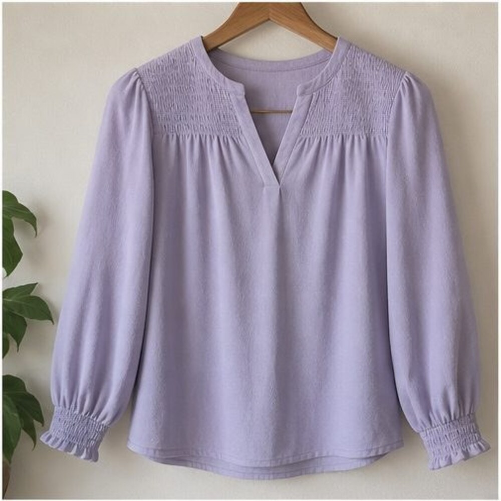 Lilac Tie Neck Blouse